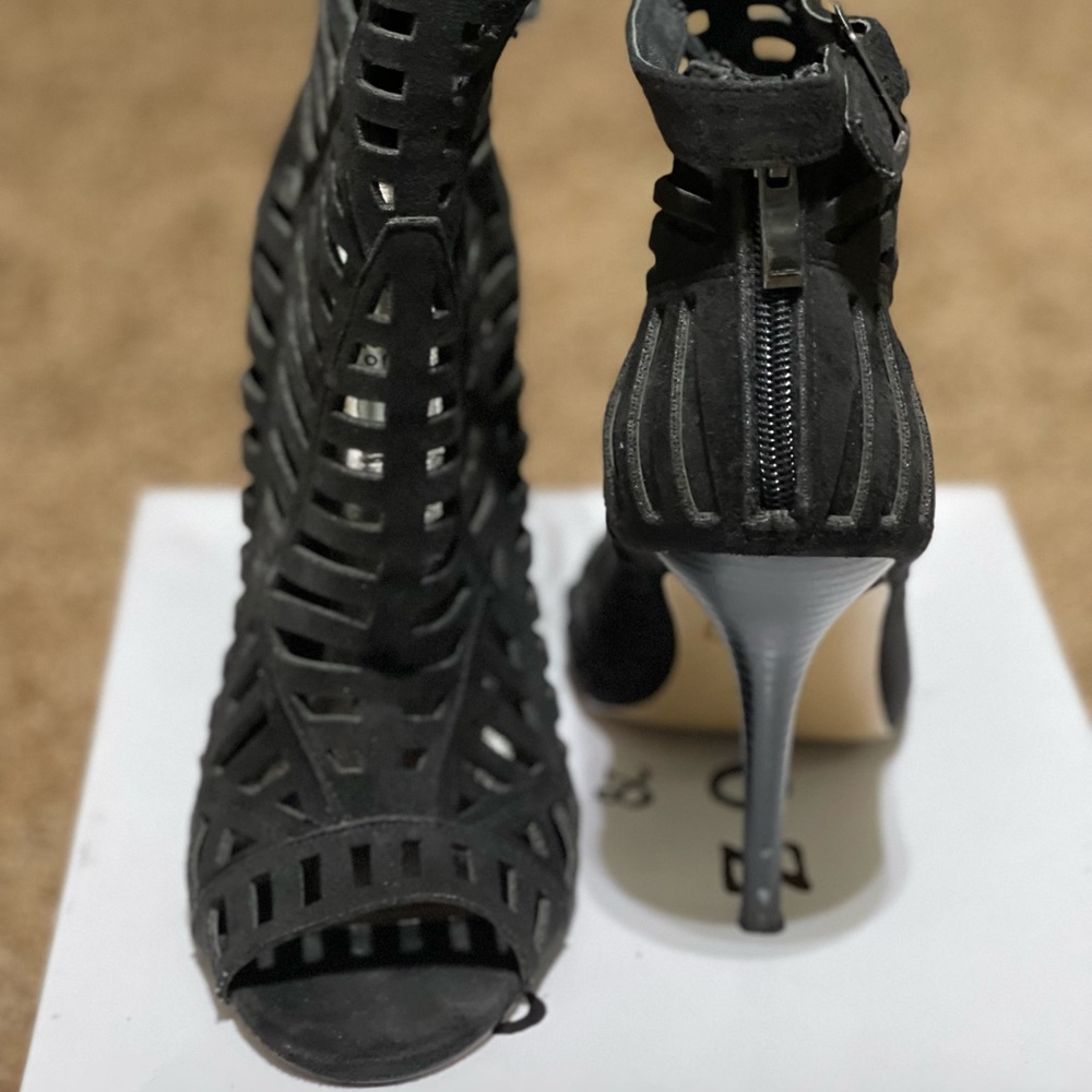 Chelsea & Zoe Heels. Peep toe heels, used but in great condition. Zipper back